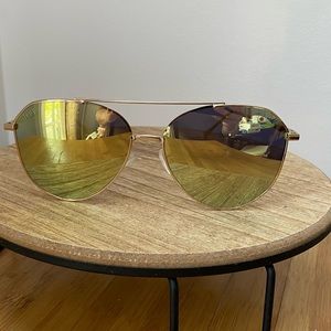 DIFF eyewear Gold on Gold Jane Aviators NIB